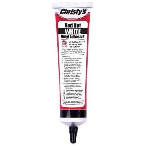 Christys 4001516 5.25 oz Red Hot White Adhesive for PVC & Vinyl, Christys, Mfr#: 4001516